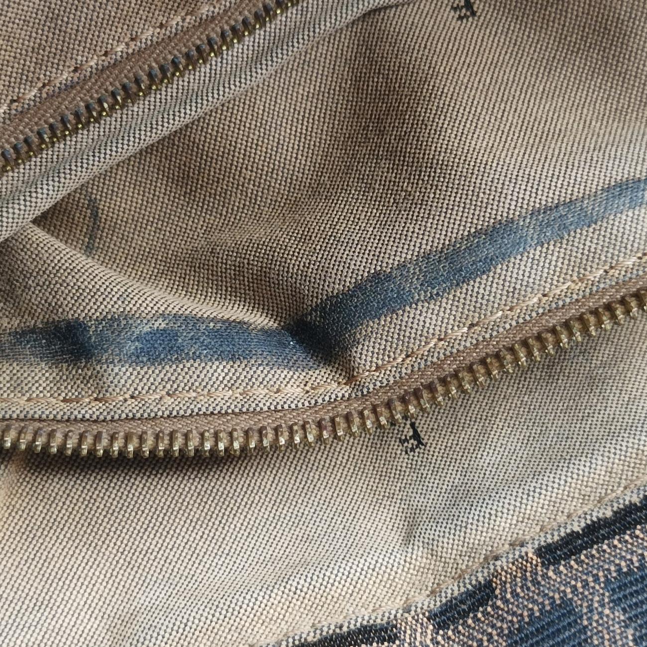 Pre-owned Fendi Chef Perforated Charm Zucca Print Brown PVC coated canvas 8BR436 shoulderbag | stylenewstar