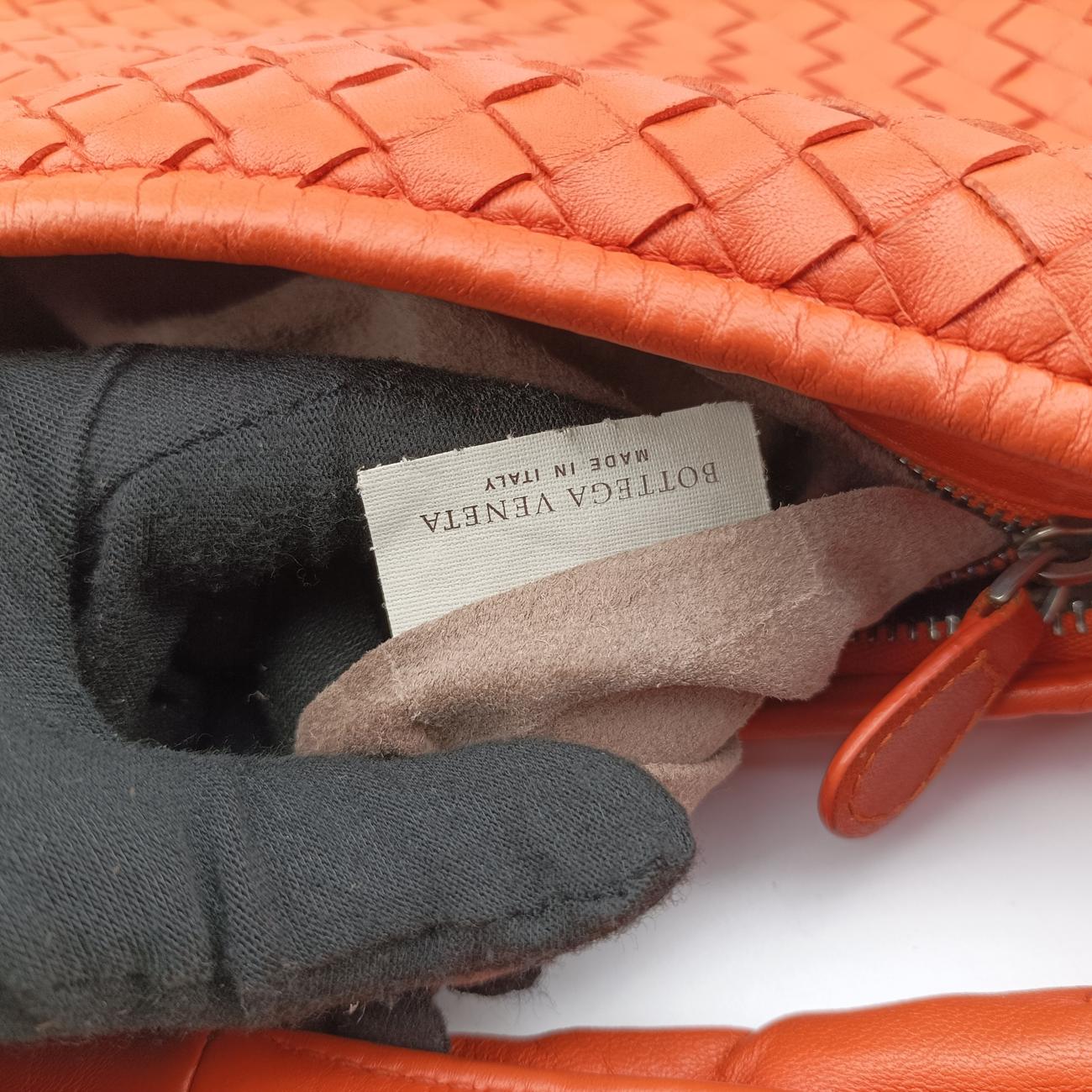 Pre-owned Bottega Veneta Intrecciato Orange lambskin  shoulderbag | stylenewstar