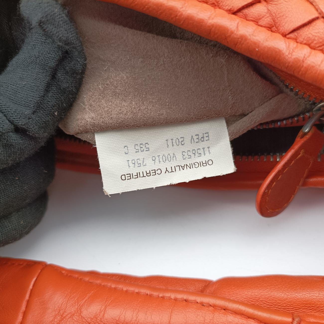 Pre-owned Bottega Veneta Intrecciato Orange lambskin  shoulderbag | stylenewstar