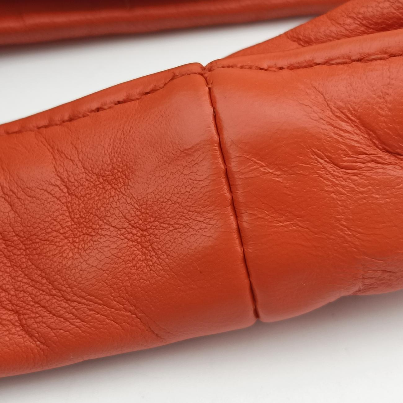 Pre-owned Bottega Veneta Intrecciato Orange lambskin  shoulderbag | stylenewstar