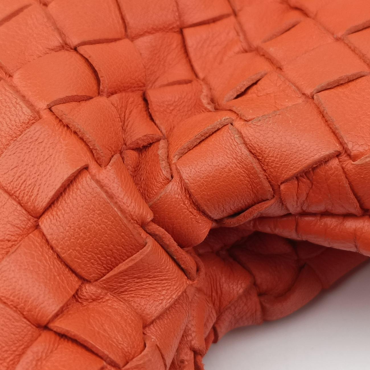 Pre-owned Bottega Veneta Intrecciato Orange lambskin  shoulderbag | stylenewstar