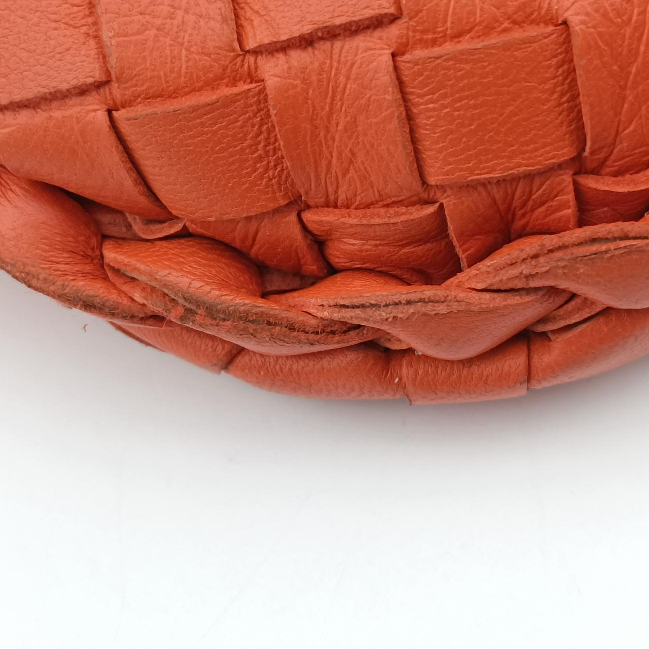 Pre-owned Bottega Veneta Intrecciato Orange lambskin  shoulderbag | stylenewstar