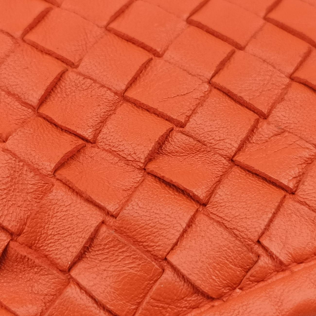 Pre-owned Bottega Veneta Intrecciato Orange lambskin  shoulderbag | stylenewstar