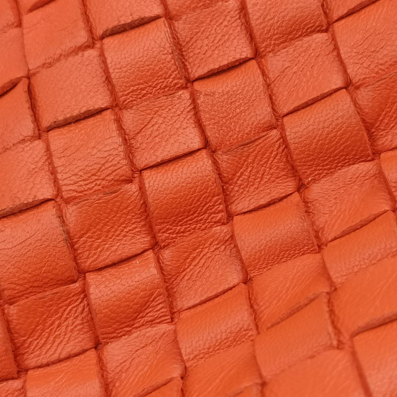 Pre-owned Bottega Veneta Intrecciato Orange lambskin  shoulderbag | stylenewstar