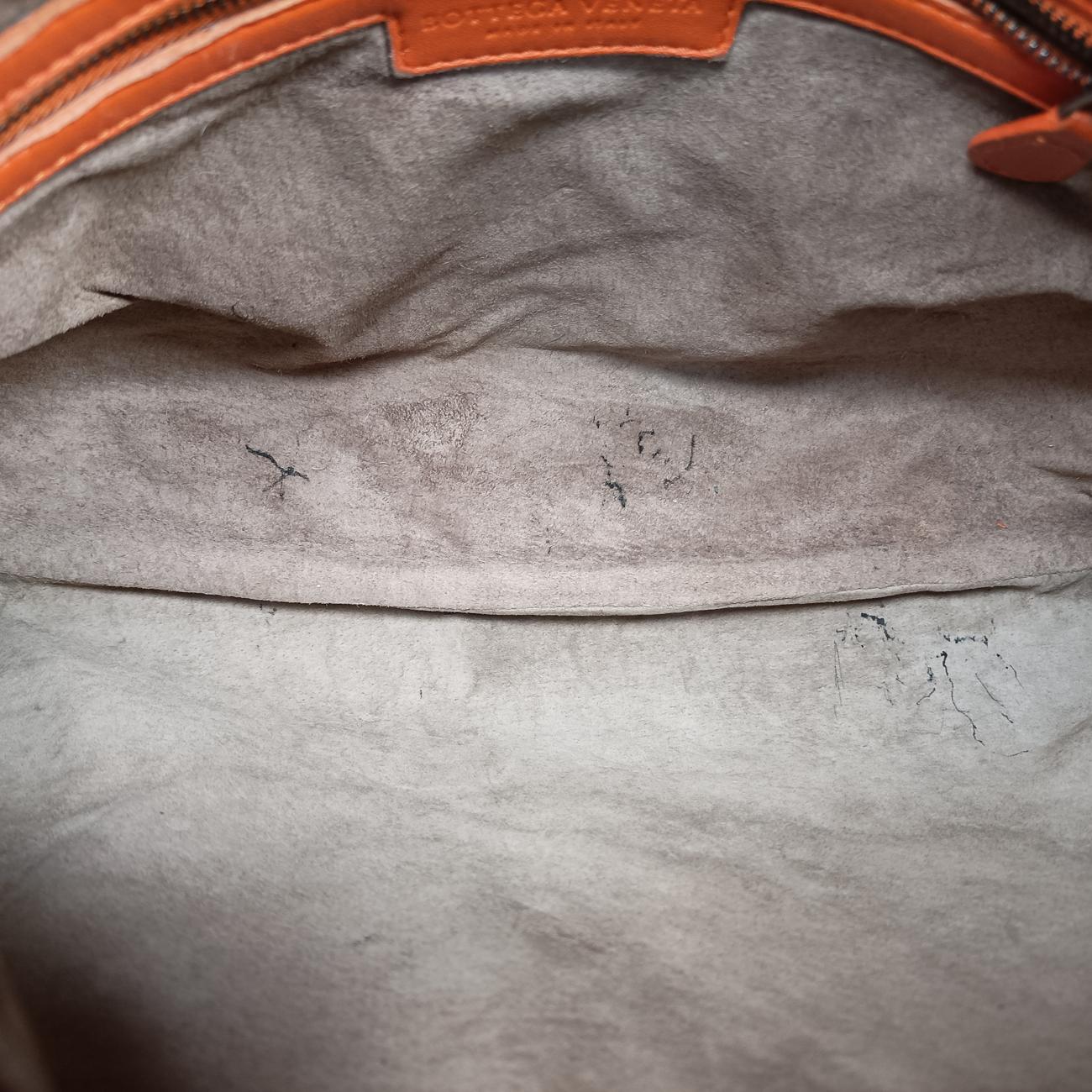 Pre-owned Bottega Veneta Intrecciato Orange lambskin  shoulderbag | stylenewstar