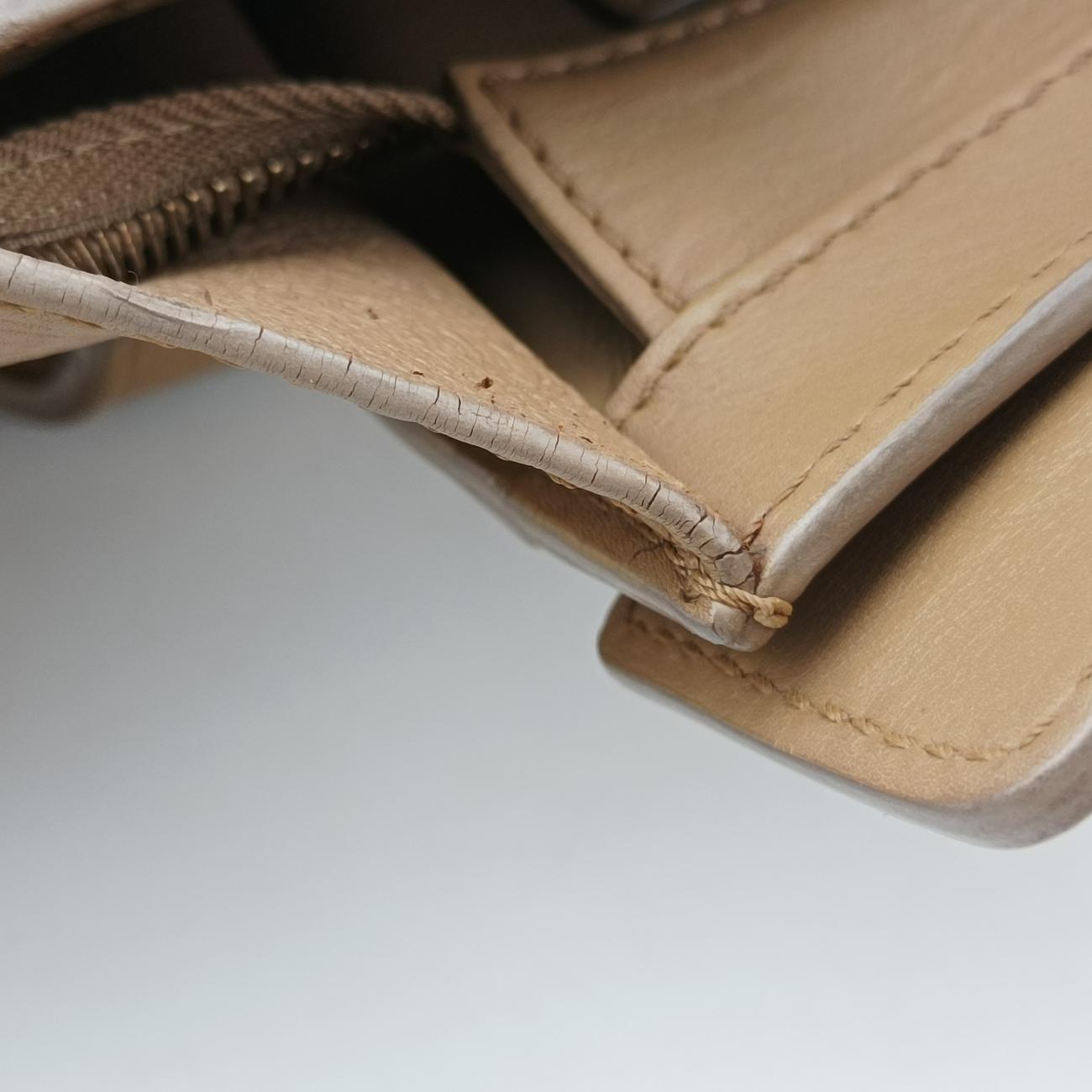 Pre-owned Celine luggage mini shopper Beige Leather  handbag | stylenewstar