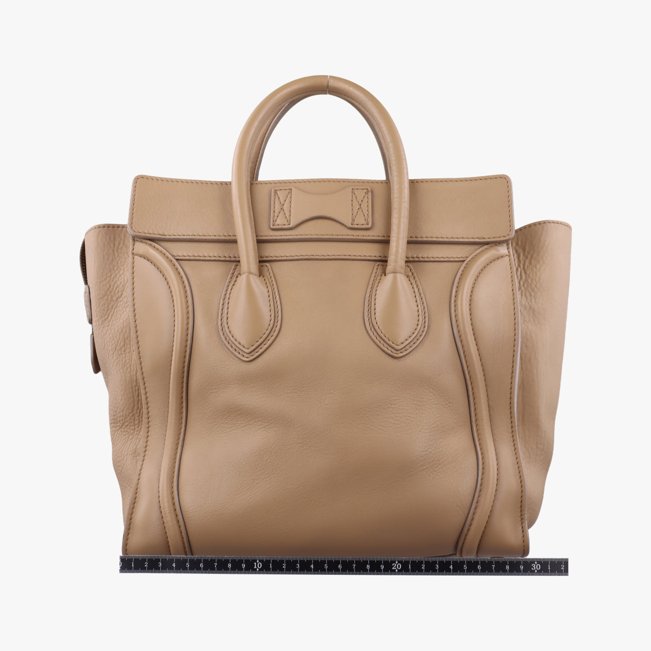 Pre-owned Celine luggage mini shopper Beige Leather  handbag | stylenewstar