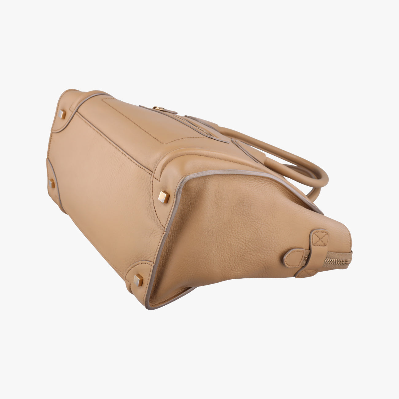 Pre-owned Celine luggage mini shopper Beige Leather  handbag | stylenewstar