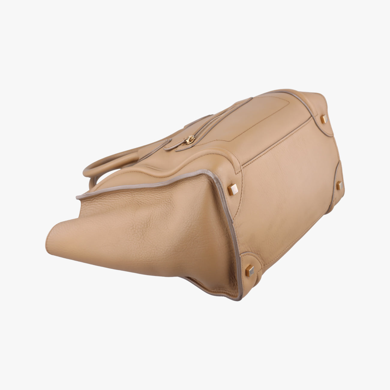 Pre-owned Celine luggage mini shopper Beige Leather  handbag | stylenewstar