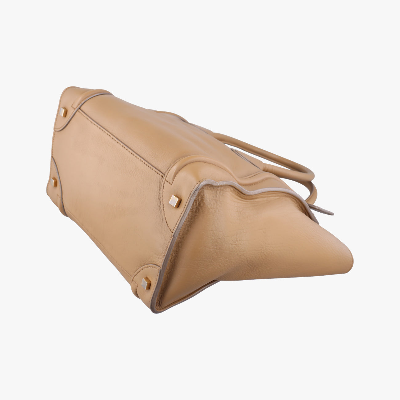 Pre-owned Celine luggage mini shopper Beige Leather  handbag | stylenewstar