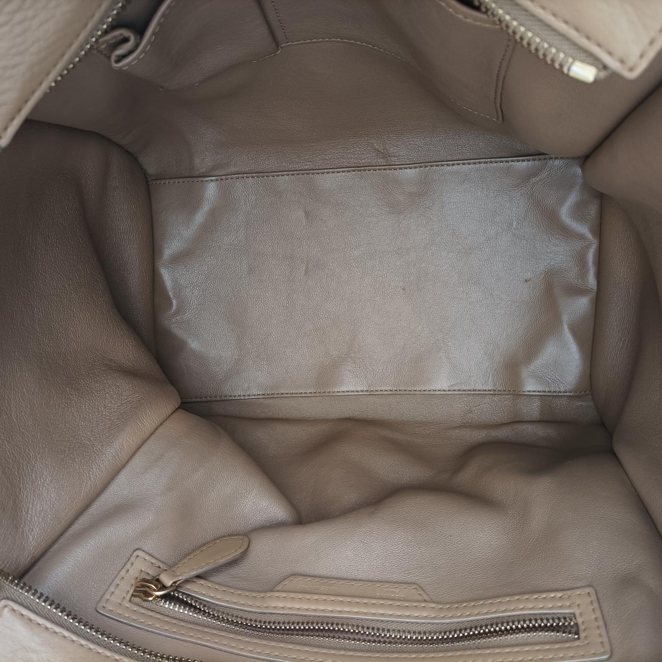 Pre-owned Celine luggage mini shopper Beige Leather  handbag | stylenewstar