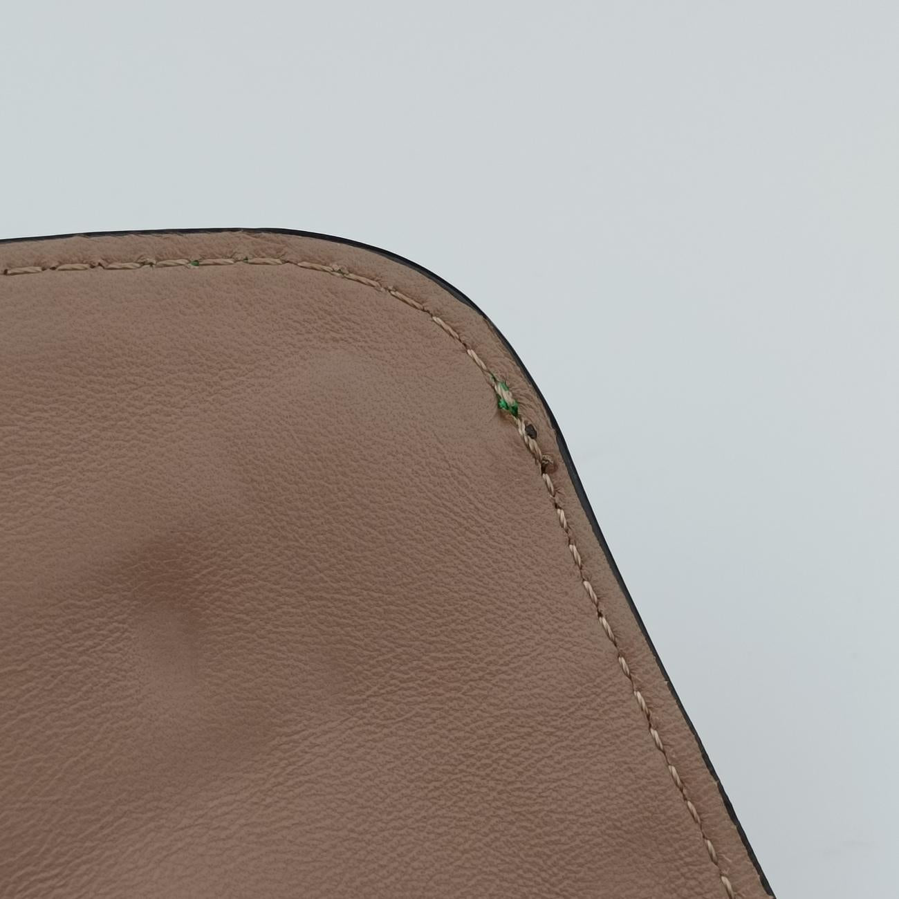 Pre-owned Valentino Rivet colorblock Green×grey Leather  shoulderbag | stylenewstar