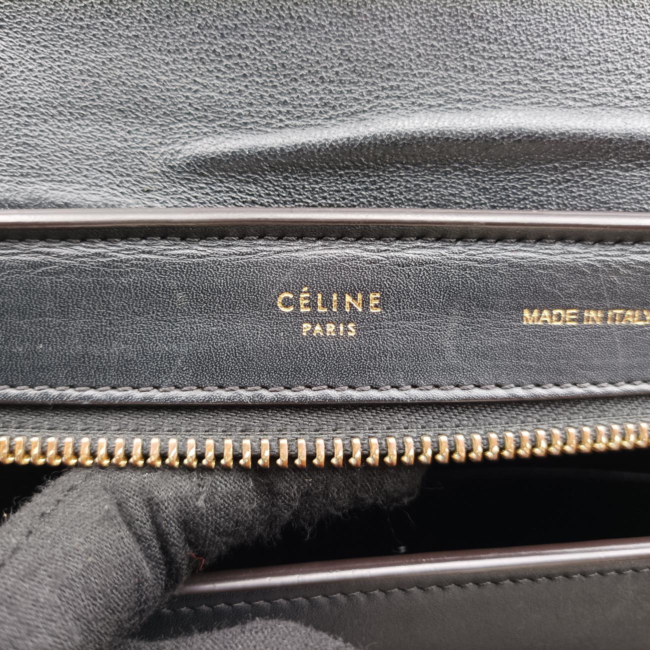 Secondhand Celine Trapèze Grey×Navy Leather  shoulderbag | stylenewstar