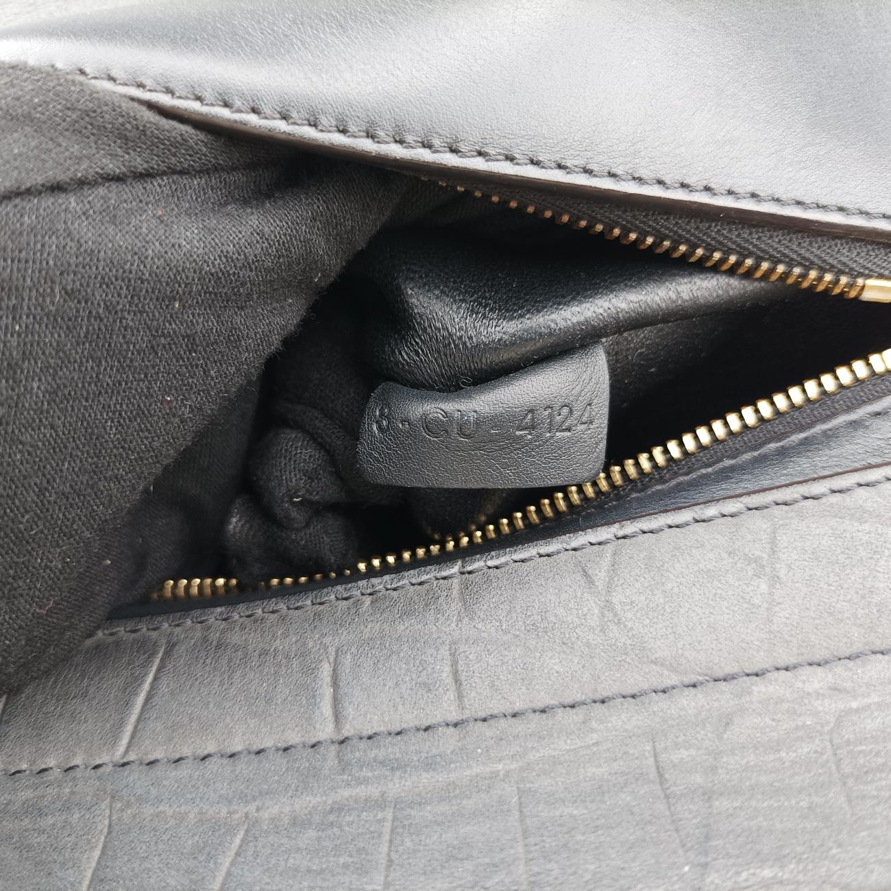 Secondhand Celine Trapèze Grey×Navy Leather  shoulderbag | stylenewstar