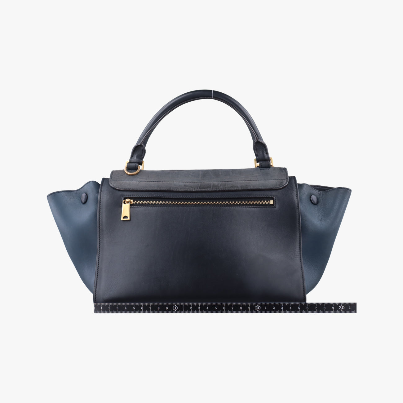 Secondhand Celine Trapèze Grey×Navy Leather  shoulderbag | stylenewstar