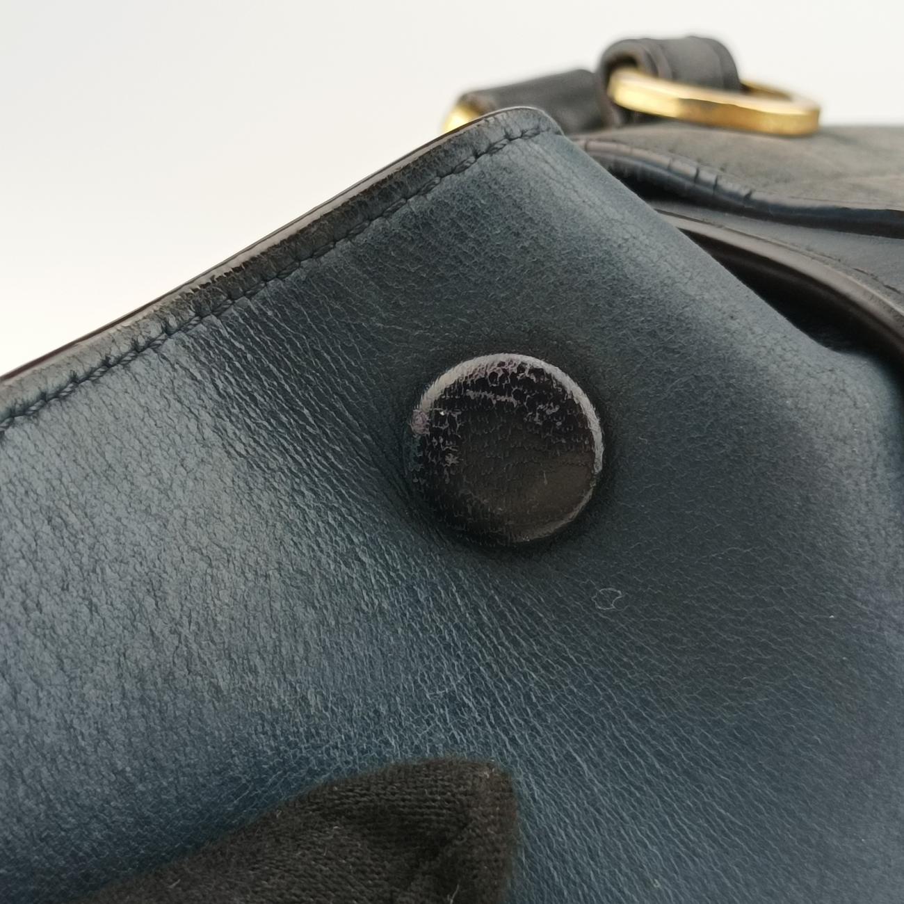 Secondhand Celine Trapèze Grey×Navy Leather  shoulderbag | stylenewstar