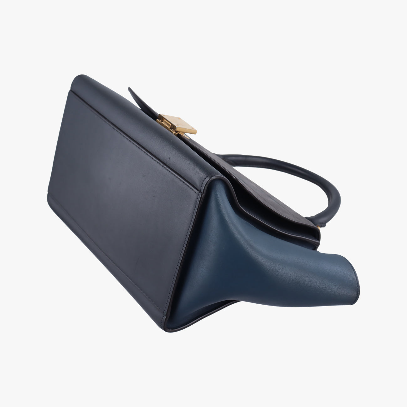 Secondhand Celine Trapèze Grey×Navy Leather  shoulderbag | stylenewstar