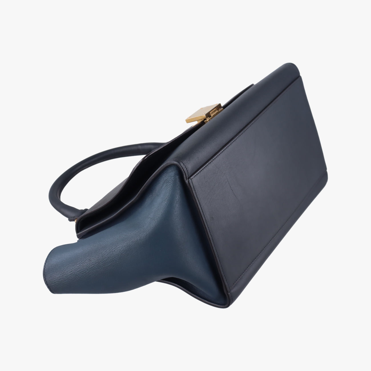 Secondhand Celine Trapèze Grey×Navy Leather  shoulderbag | stylenewstar