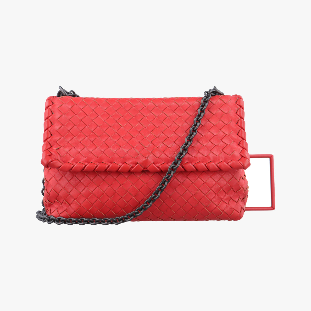 Pre-owned Bottega Veneta Intrecciato Olimpia Red lambskin  shoulderbag | stylenewstar