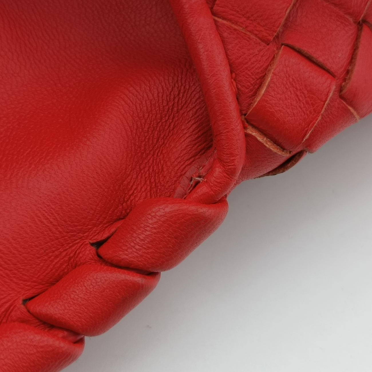 Pre-owned Bottega Veneta Intrecciato Olimpia Red lambskin  shoulderbag | stylenewstar