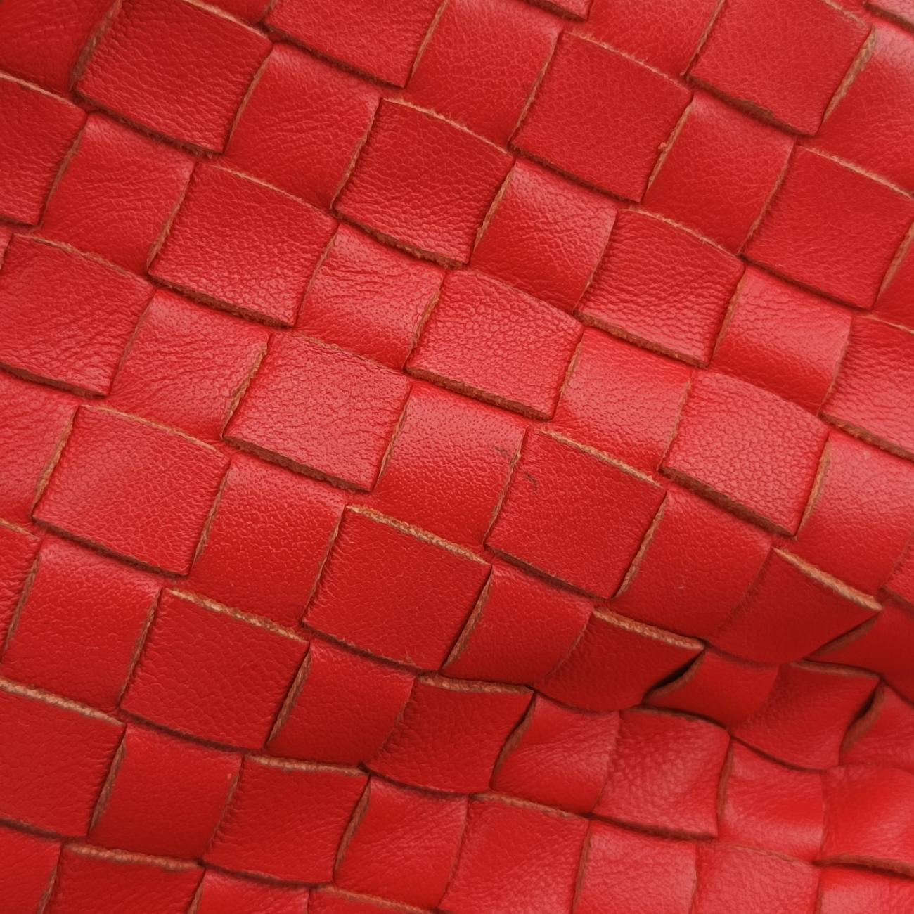 Pre-owned Bottega Veneta Intrecciato Olimpia Red lambskin  shoulderbag | stylenewstar