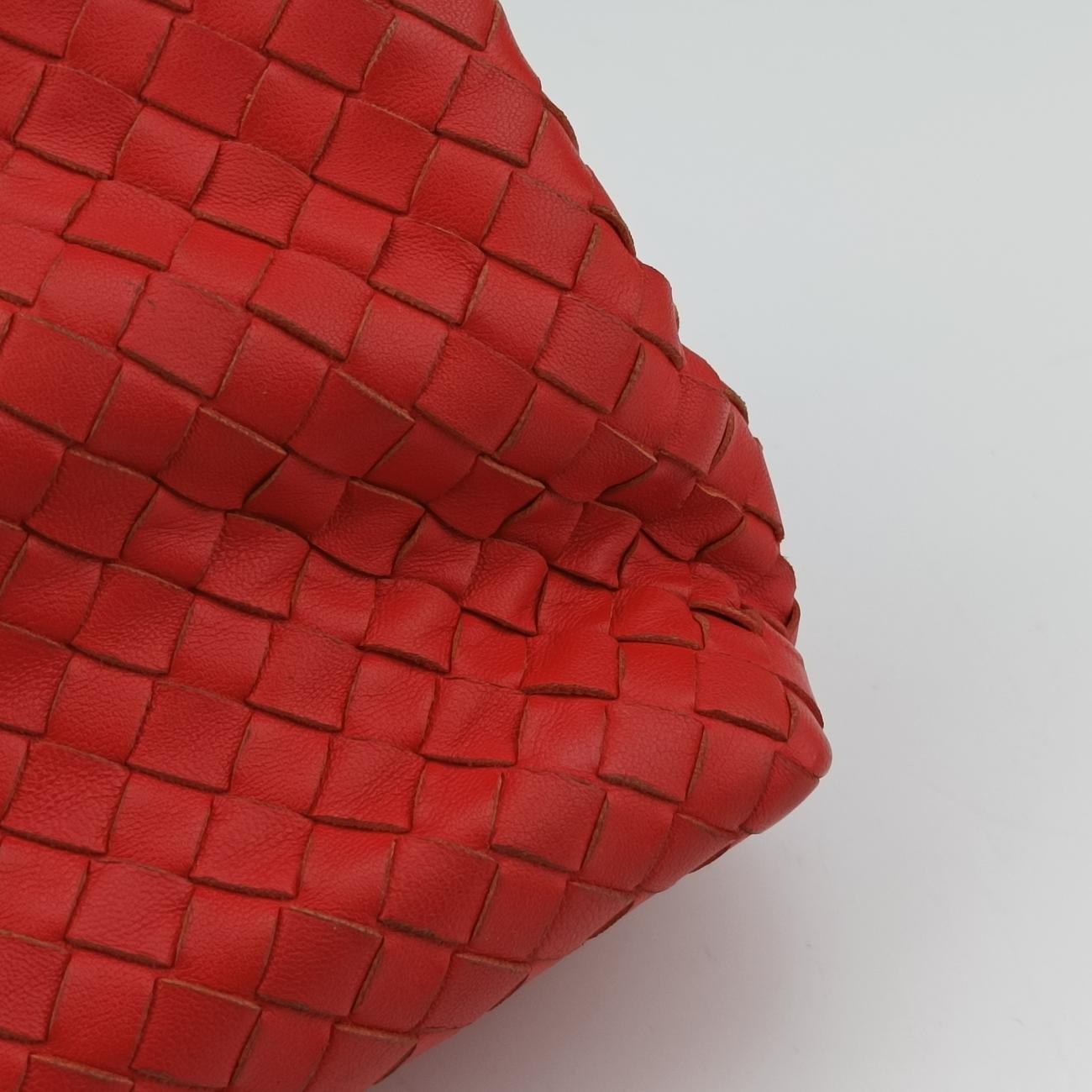 Pre-owned Bottega Veneta Intrecciato Olimpia Red lambskin  shoulderbag | stylenewstar