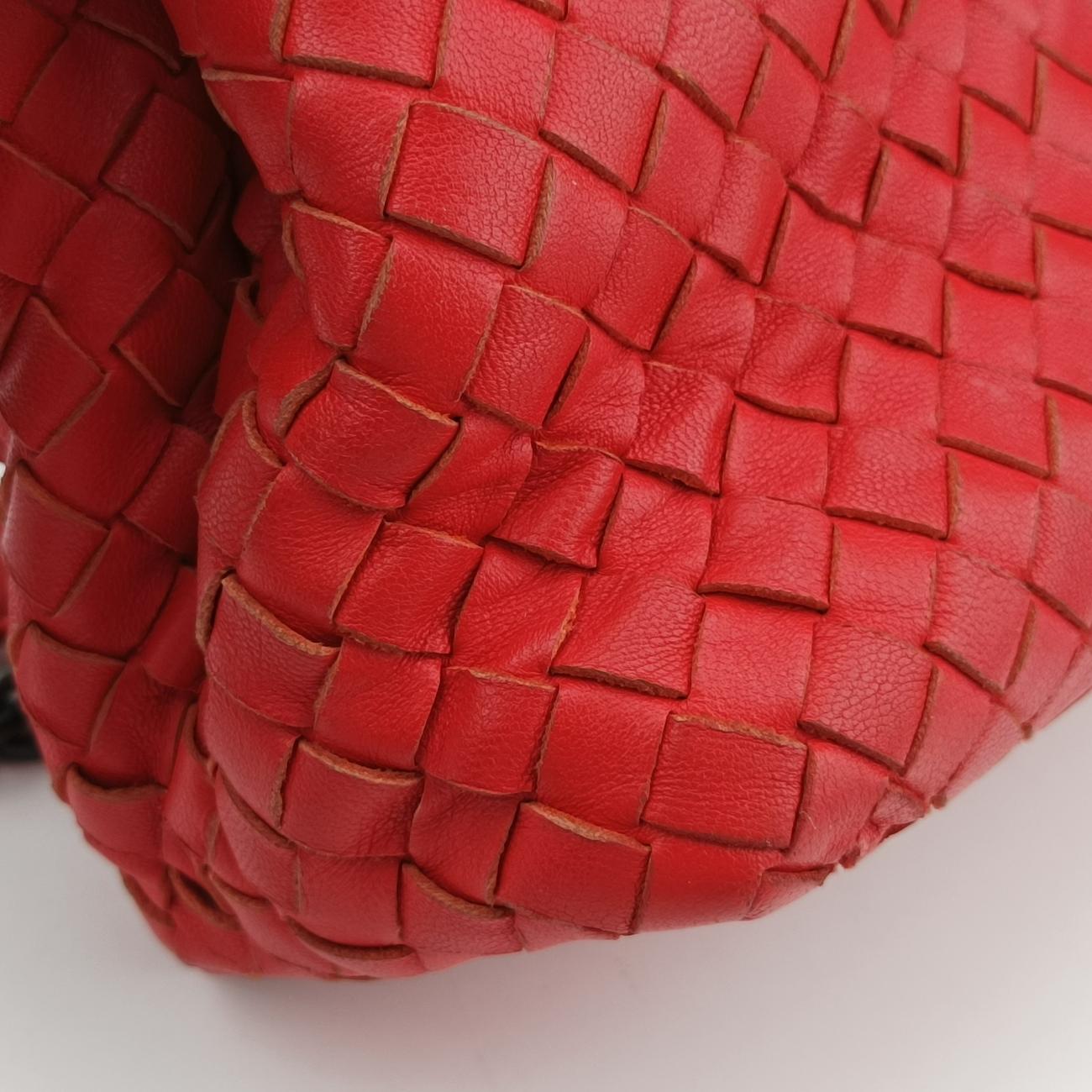 Pre-owned Bottega Veneta Intrecciato Olimpia Red lambskin  shoulderbag | stylenewstar