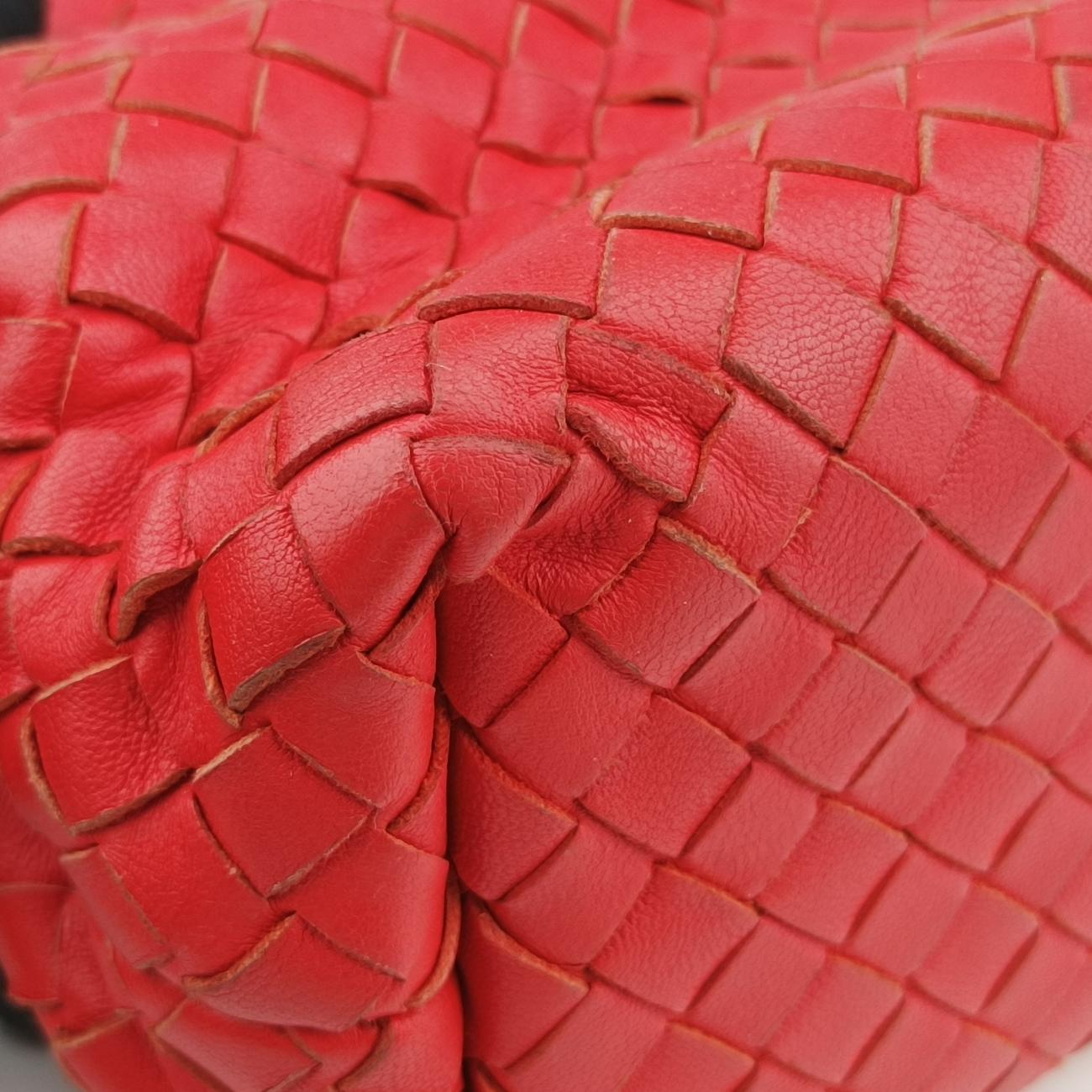 Pre-owned Bottega Veneta Intrecciato Olimpia Red lambskin  shoulderbag | stylenewstar