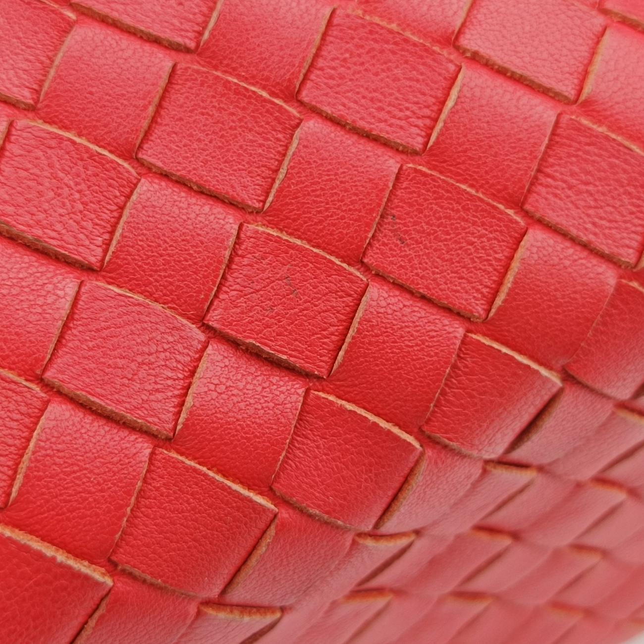 Pre-owned Bottega Veneta Intrecciato Olimpia Red lambskin  shoulderbag | stylenewstar