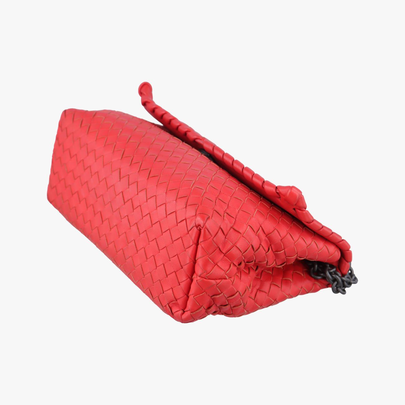 Pre-owned Bottega Veneta Intrecciato Olimpia Red lambskin  shoulderbag | stylenewstar