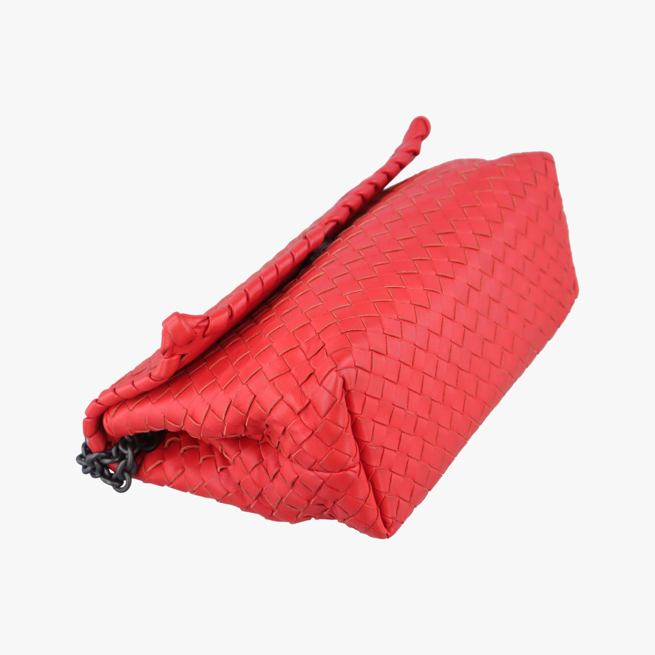 Pre-owned Bottega Veneta Intrecciato Olimpia Red lambskin  shoulderbag | stylenewstar