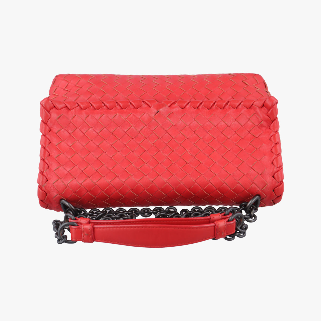 Pre-owned Bottega Veneta Intrecciato Olimpia Red lambskin  shoulderbag | stylenewstar