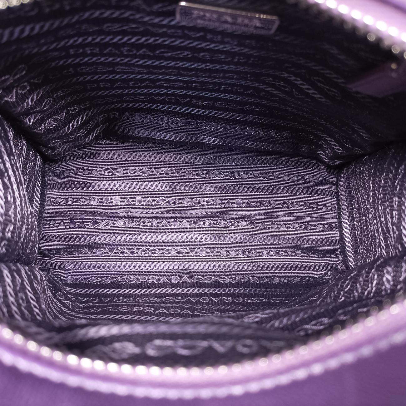 Secondhand Prada Turquoise Mini Tote Purple Nappa leather 1BG418 shoulderbag | stylenewstar