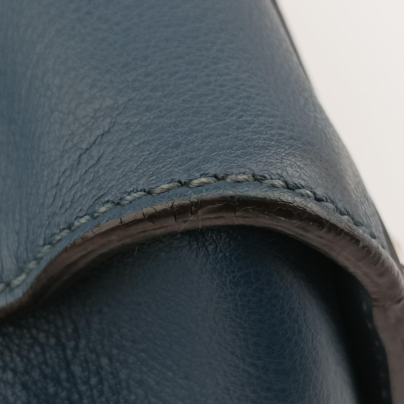 Pre-owned Fendi Peekaboo Blue×Red Leather 8BN290 shoulderbag | stylenewstar