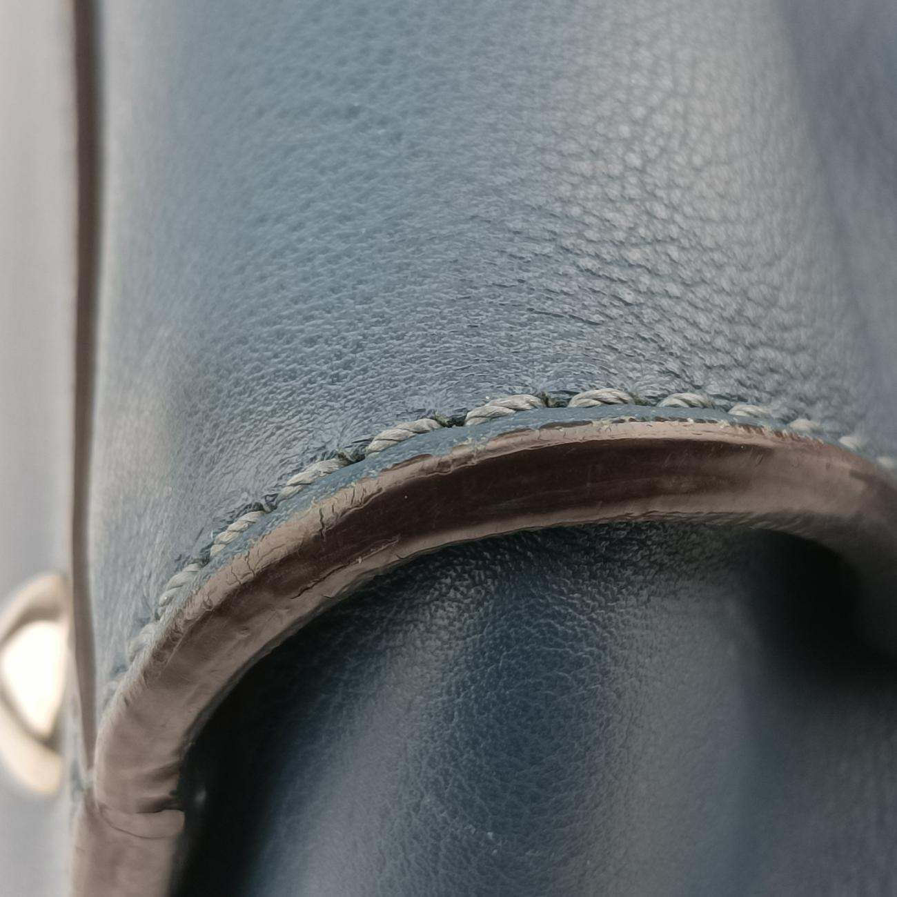 Pre-owned Fendi Peekaboo Blue×Red Leather 8BN290 shoulderbag | stylenewstar