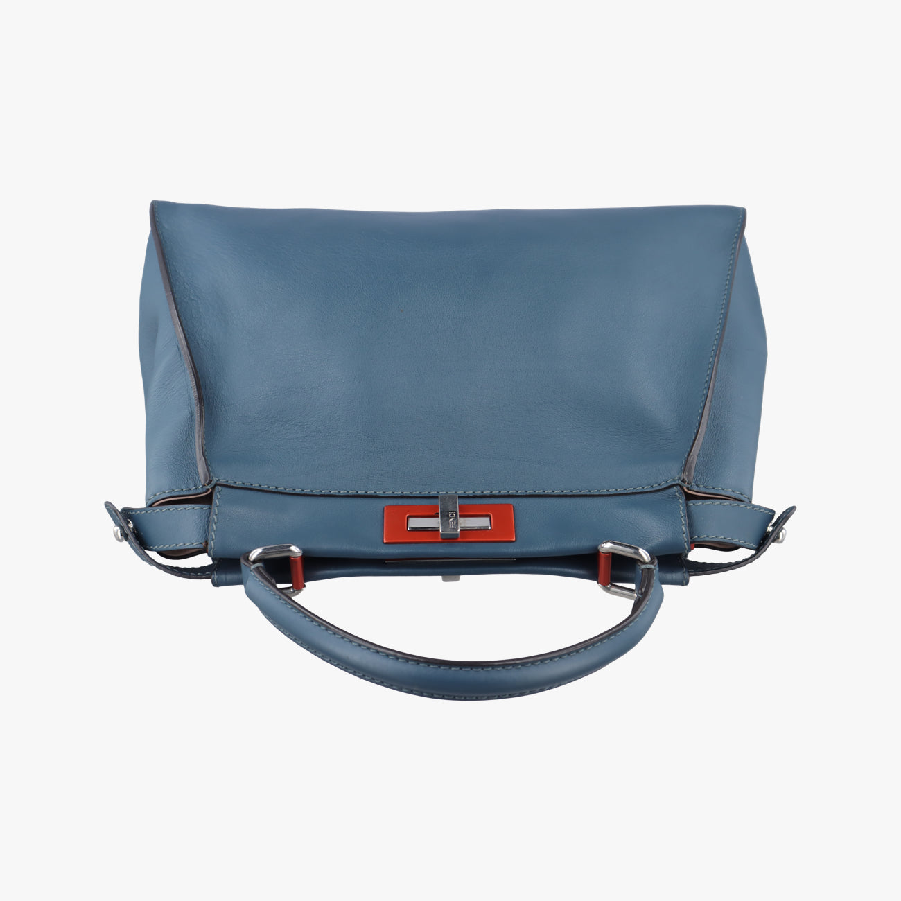 Pre-owned Fendi Peekaboo Blue×Red Leather 8BN290 shoulderbag | stylenewstar