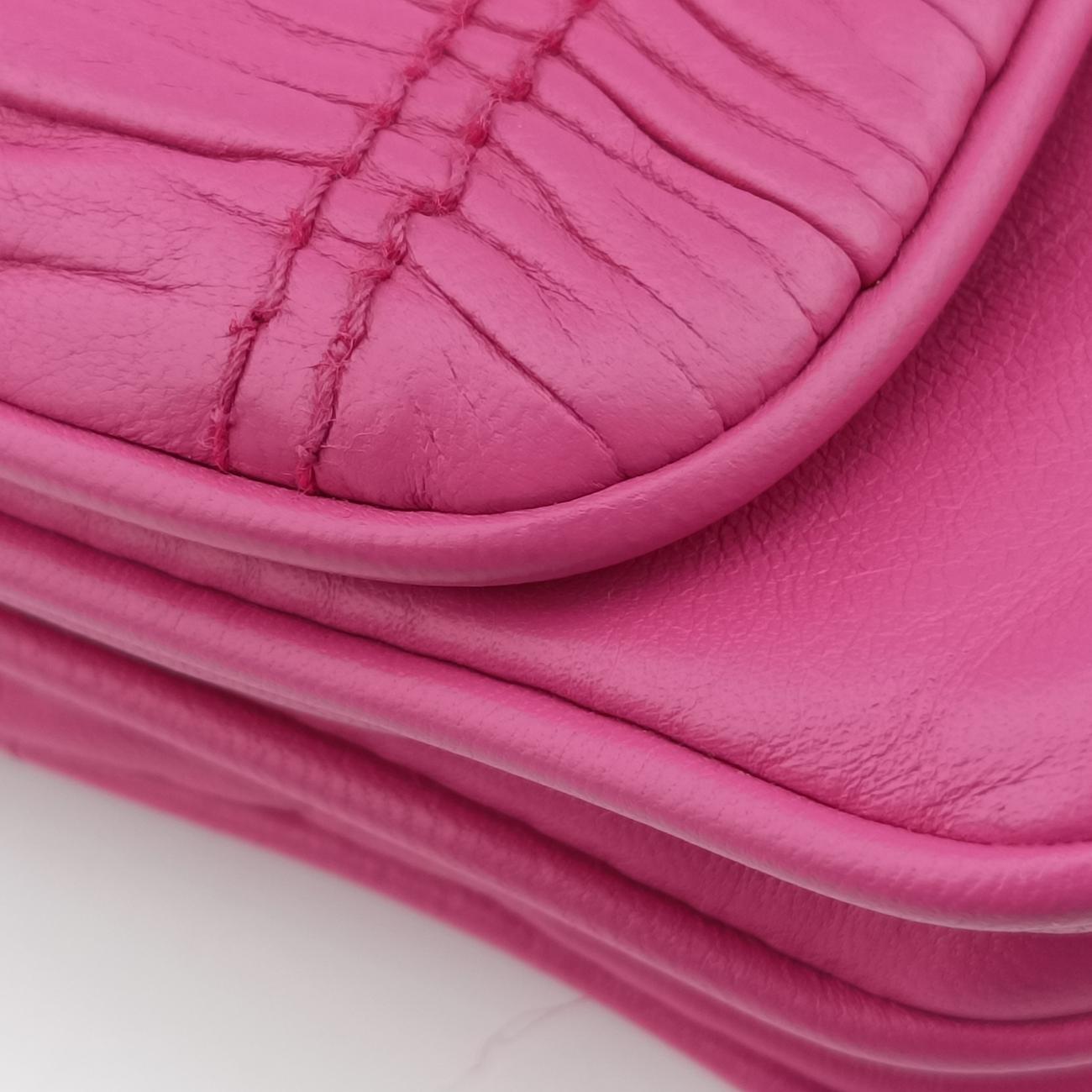 Pre-owned Prada Fuoco Nappa Gaufre Red Nappa Leather 1BD009 shoulderbag | stylenewstar