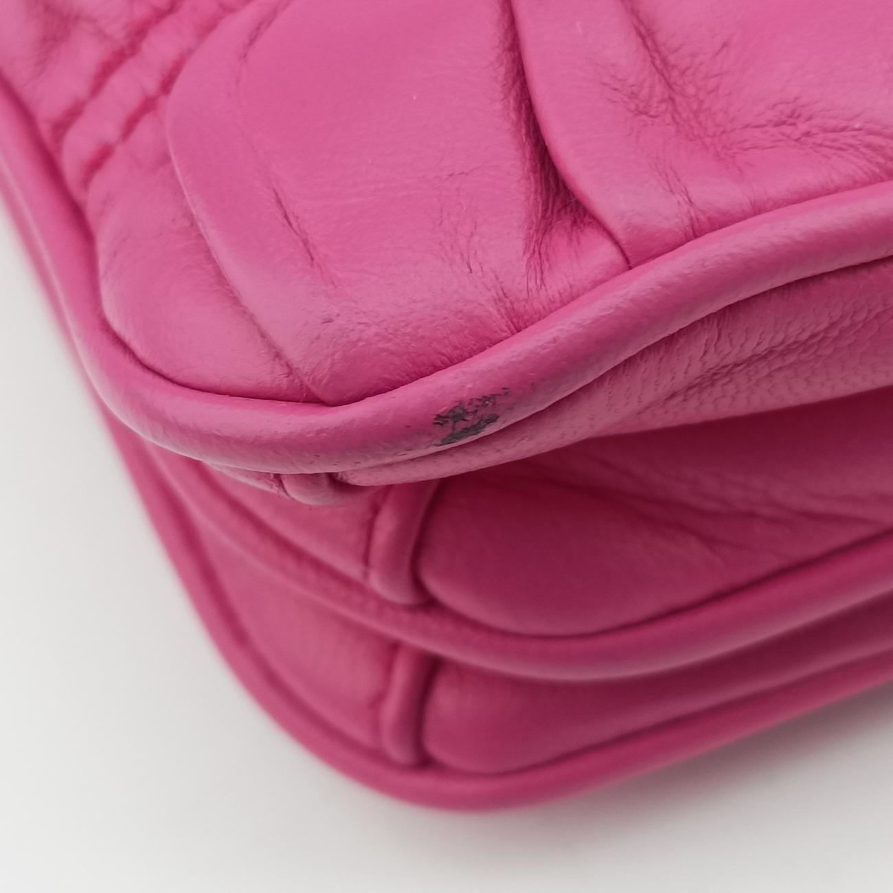 Pre-owned Prada Fuoco Nappa Gaufre Red Nappa Leather 1BD009 shoulderbag | stylenewstar