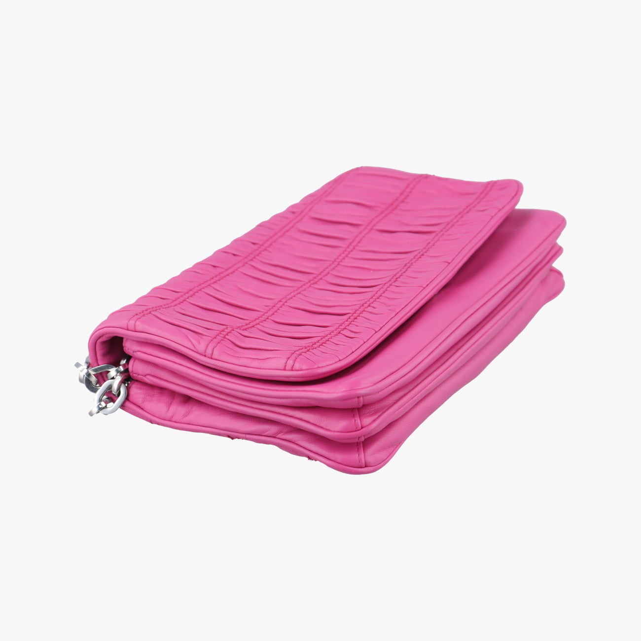 Pre-owned Prada Fuoco Nappa Gaufre Red Nappa Leather 1BD009 shoulderbag | stylenewstar