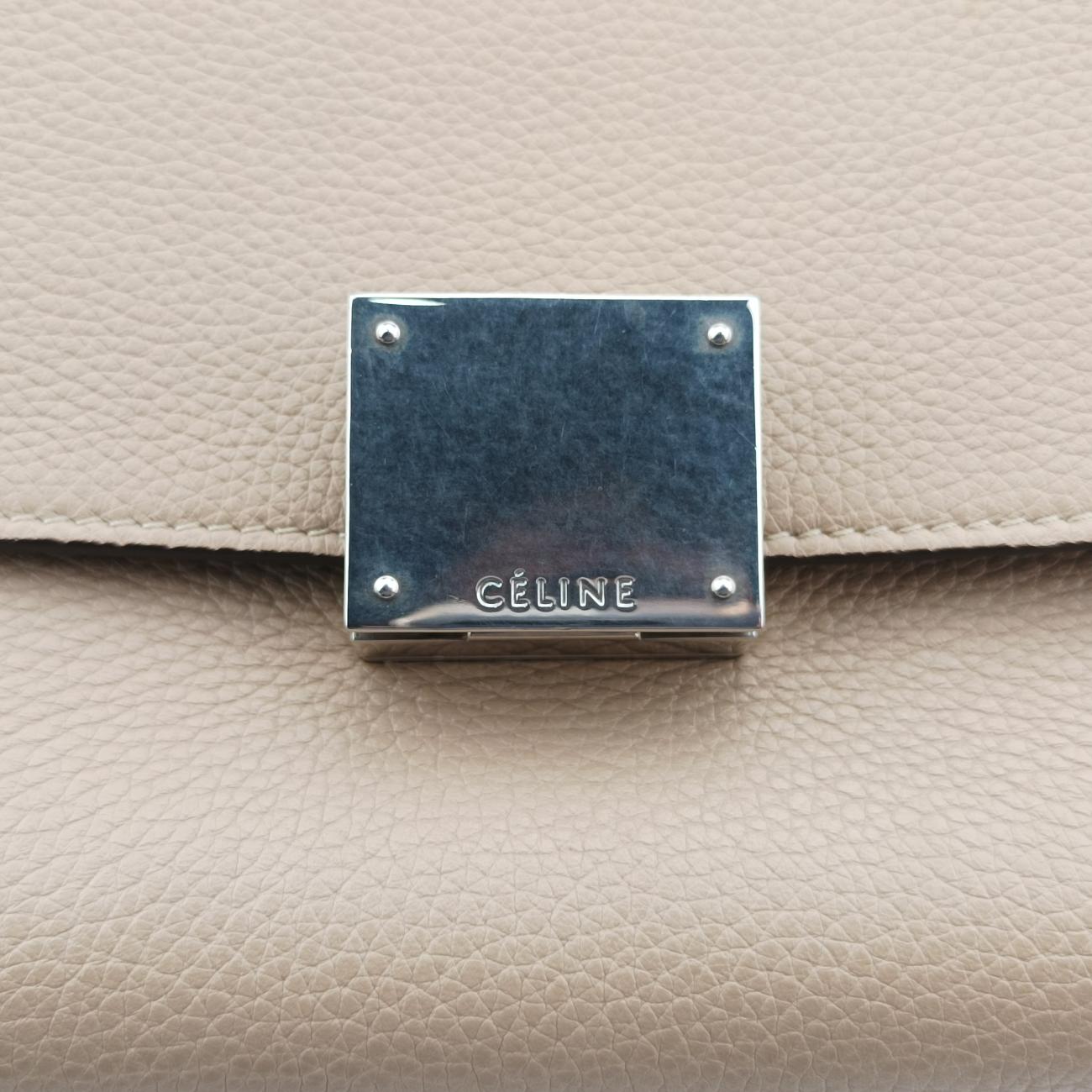 Vintage Celine Trapèze Beige Suede × leather  shoulderbag | stylenewstar