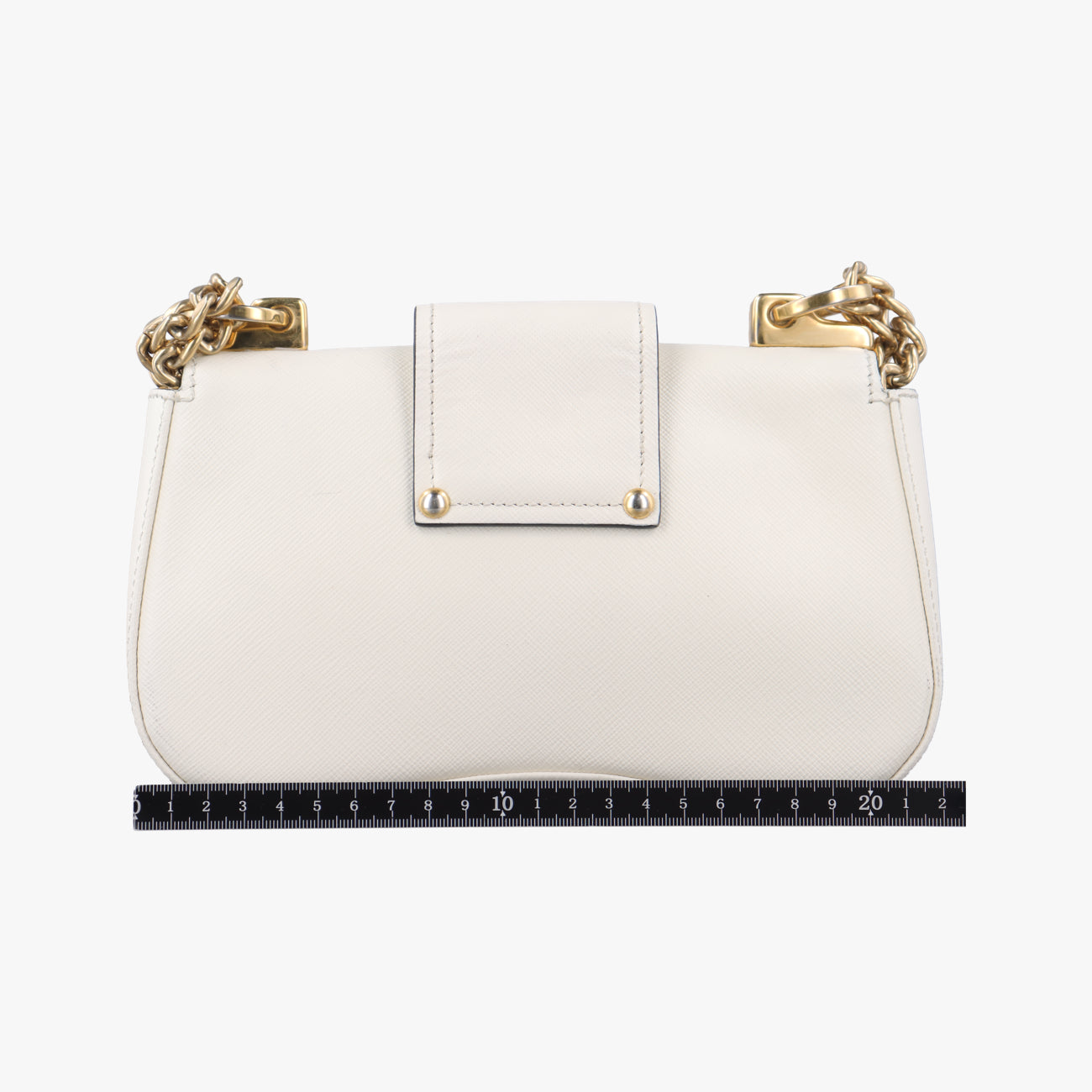 Pre-owned Prada Sidonie White SAFFIANO　Leather 1BD219 shoulderbag | stylenewstar