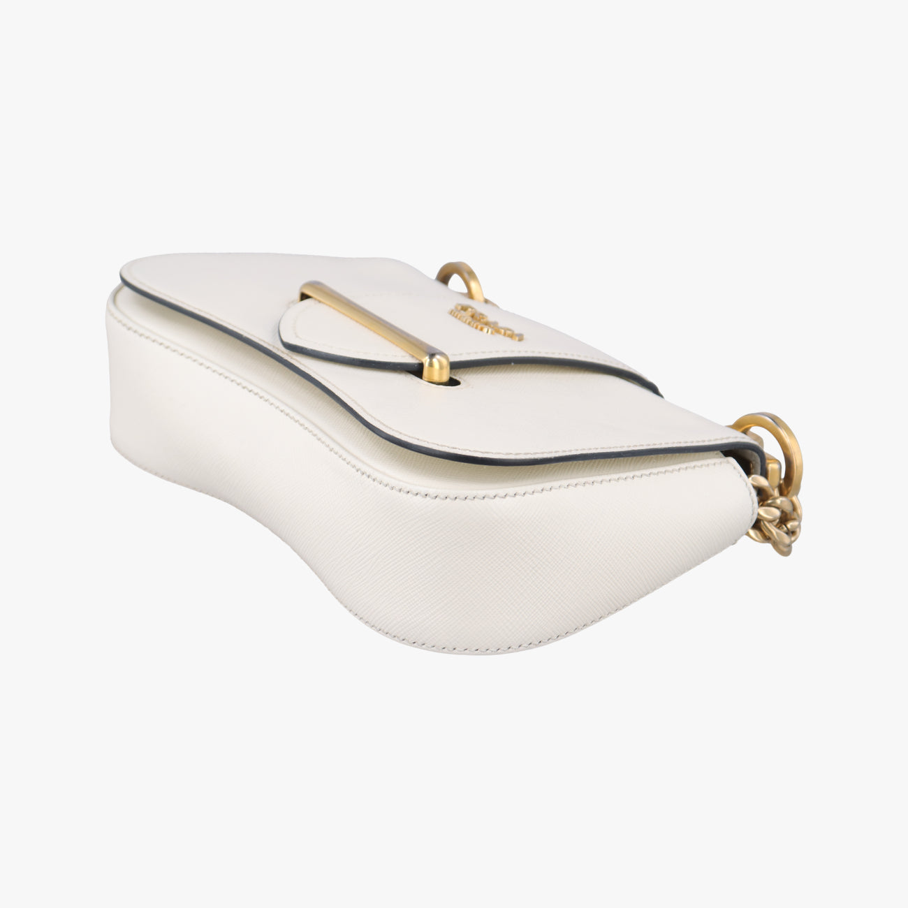 Pre-owned Prada Sidonie White SAFFIANO　Leather 1BD219 shoulderbag | stylenewstar