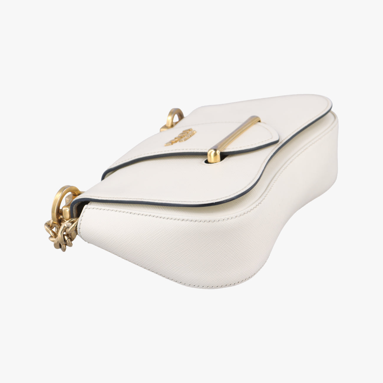 Pre-owned Prada Sidonie White SAFFIANO　Leather 1BD219 shoulderbag | stylenewstar