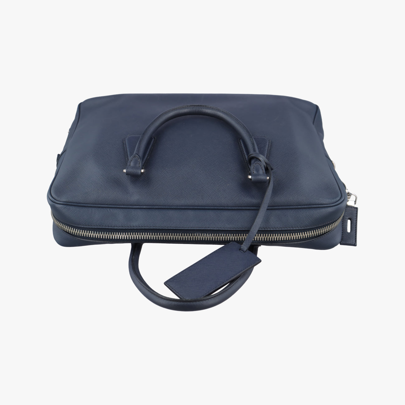 Pre-owned Prada Briefcase Navy SAFFIANO Leather VS305M handbag | stylenewstar