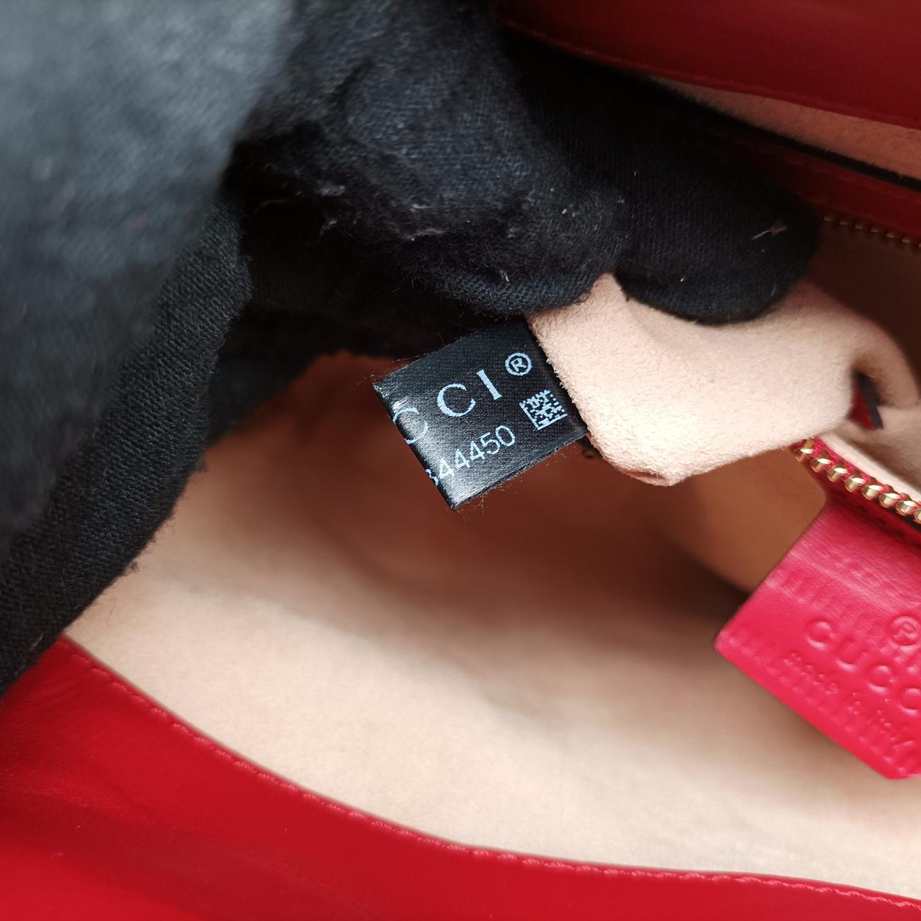 Pre-owned Gucci Bamboo Web Nymphaea Red Leather 459076 shoulderbag | stylenewstar