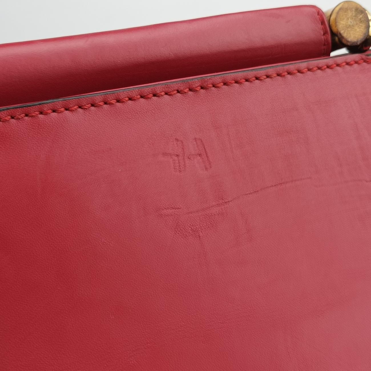 Pre-owned Gucci Bamboo Web Nymphaea Red Leather 459076 shoulderbag | stylenewstar