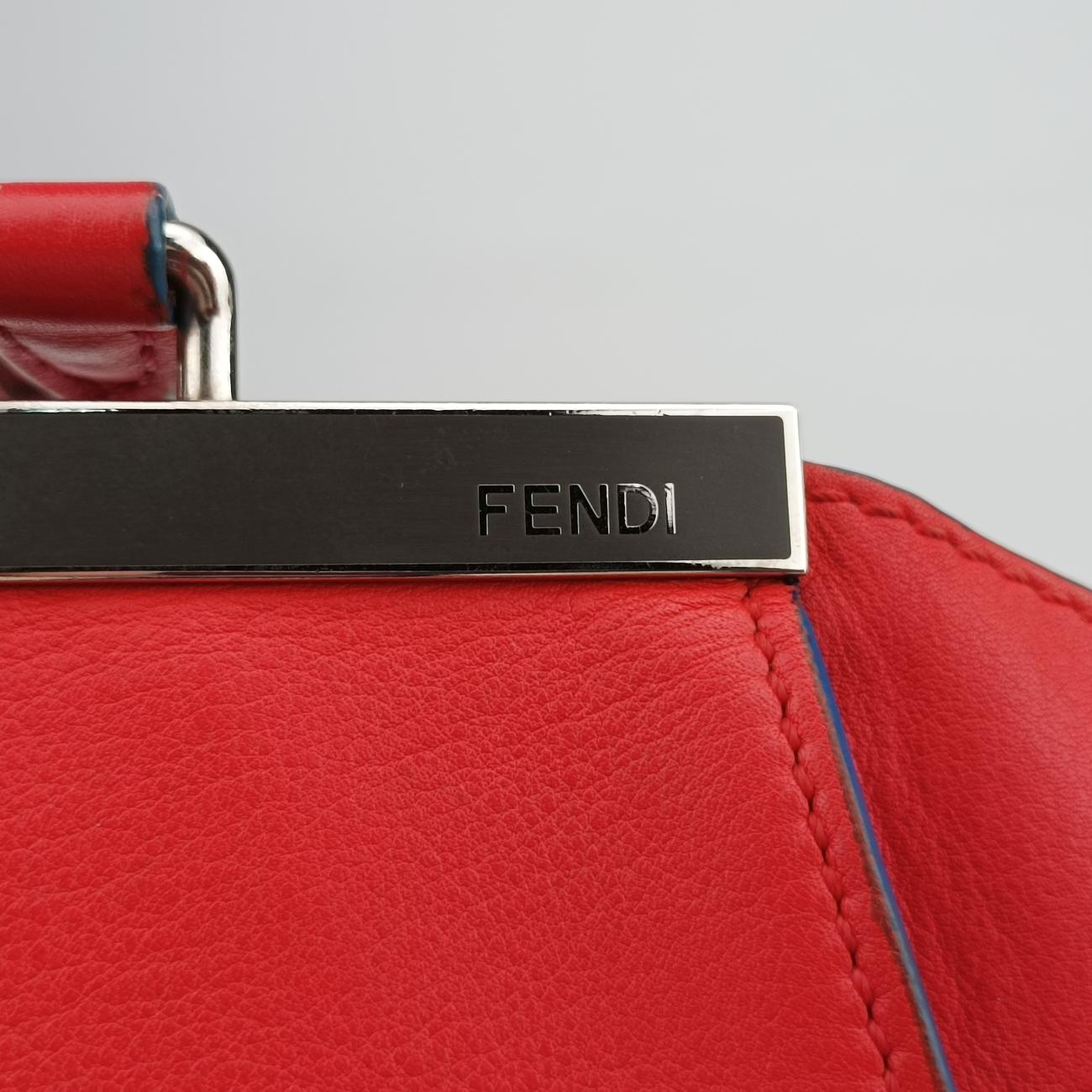 Pre-owned Fendi Troyage Trois Jours Red Leather 8BH279 shoulderbag | stylenewstar