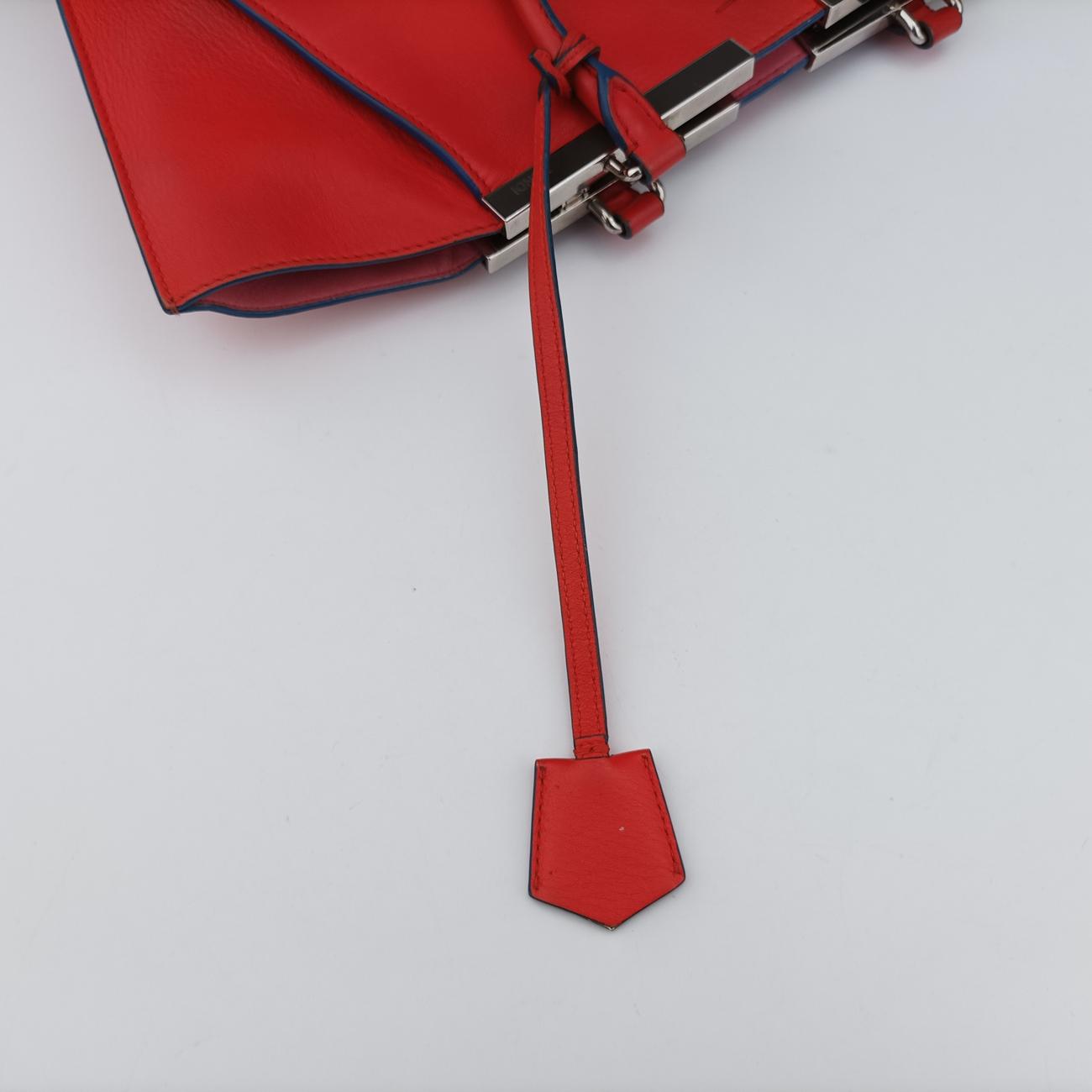 Pre-owned Fendi Troyage Trois Jours Red Leather 8BH279 shoulderbag | stylenewstar