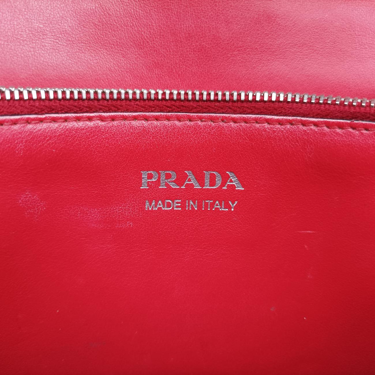 Pre-owned Prada Comic Print Black x Red x Multicolor leather 1BD121 shoulderbag | stylenewstar