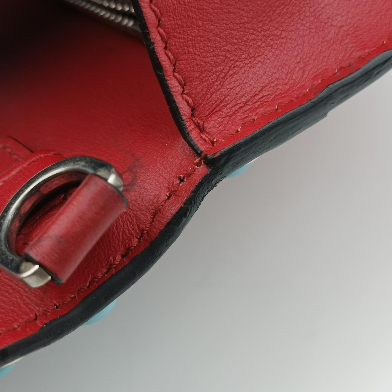 Pre-owned Prada Comic Print Black x Red x Multicolor leather 1BD121 shoulderbag | stylenewstar